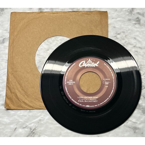 Paul McCartney Hope of Deliverance / Long Leather Coat 45 Rock Vinyl Beatles - Picture 4 of 6